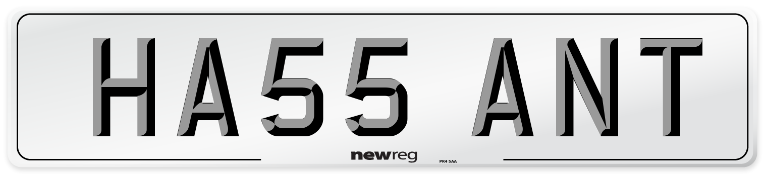 HA55 ANT Number Plate from New Reg